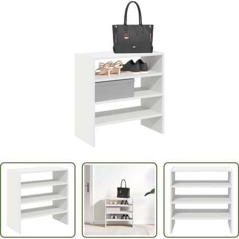 vidaXL Étagères empilables - Étagères à chaussures 2 pcs empilable blanc 60x30x30,5 cm (1/5)