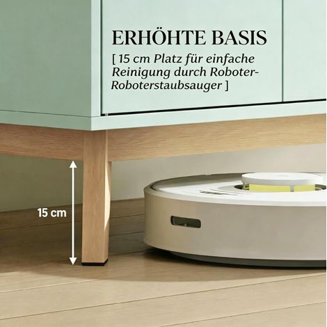 Mueble TV 120x35x50 cm de MDF verde claro con almacenaje – MEUBLIV (1/5)