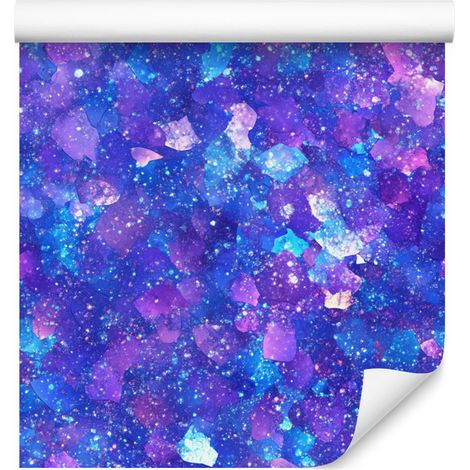 Papier peint à paillettes irisées bleu, violet et lavande 50x1000 cm (1/5)