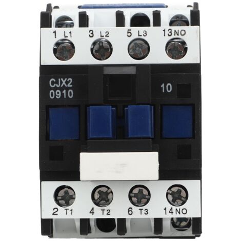 CJX2 0910 Electric Power Contactor, 3 Phase Silver Contact with DIN Rail Mounting Base for 9A AC Motor (1/4)