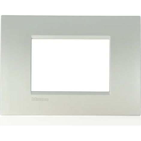 BTICINO LNA4803AG - Placca Quadra 3 Moduli - Argento - LivingLight
