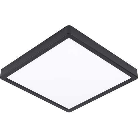 Plafoniera Quadrata Esterno Argolis 2 Acciaio Nero Policarbonato Bianco Led (1/3)