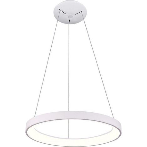 TRADE SHOP - Lampadario Pendente Led 42 W Cct Lampada Sospensione Circolare 58cm Luci Ufficio - Bianco