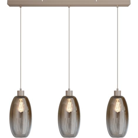 Lampe suspendue en verre Olive 3x Ø 18,5cm - sable - 2431-36-100-3-02-18 (1/2)