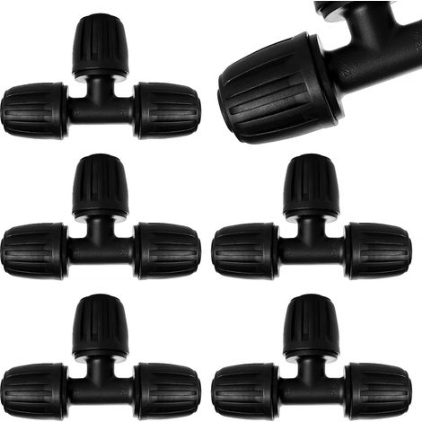 5 Pièces 20mm Raccords D'irrigation Goutte à Goutte, Connecteur de Tuyau en T Barbelé, Connecteur de Tuyau D'irrigation, Connecteur D'Irrigation Goutte à Goutte, pour Jardin, Pelouse (1/5)