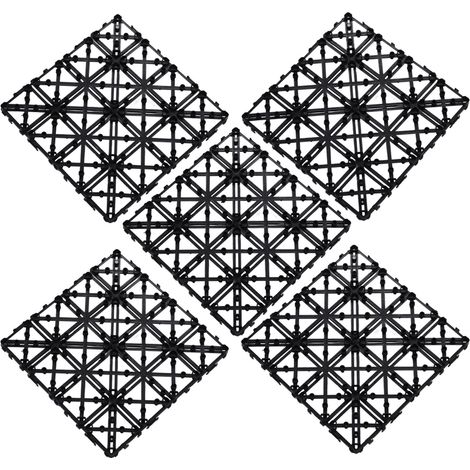 45-teiliges Set mit ineinandergreifenden Drainagefliesen (30 x 30 cm) und PP-Bodenpolstern für Terrasse und Garten (1/5)
