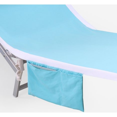 Toalla para tumbona de playa y piscina matrimonial grande XL de microfibra con 2 bolsillos (1/4)
