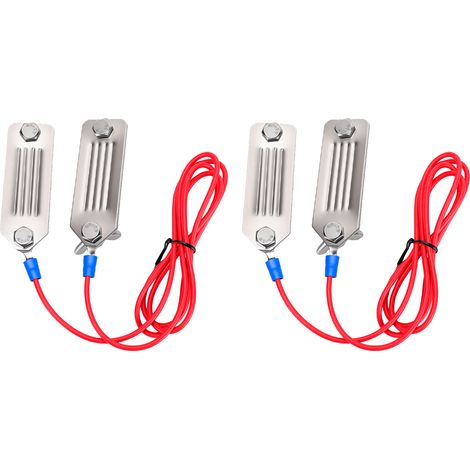 Connecteur de ruban de clôture électrique, 2 pièces, Polytape avec fil de 100cm en acier inoxydable (1/5)