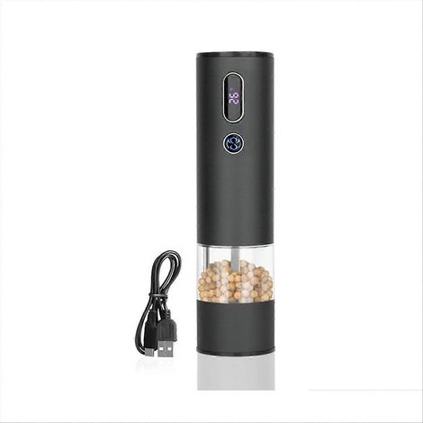 Elektrische Pfeffermühle mit USB-Aufladung für den Hausgebrauch, Mühle für Pfeffer und Meersalz, Küchenaccessoire (1/5)