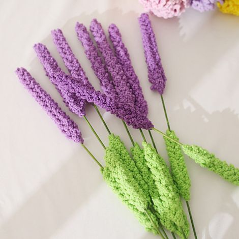Bouquet de fleurs tissé à la main en laine artificielle, orné d'œillets (1/5)