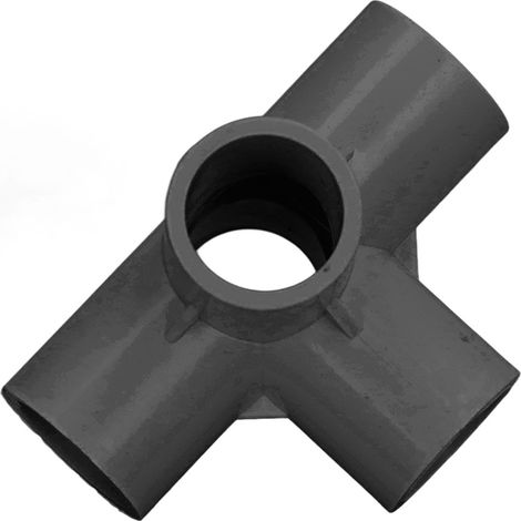 Drei- oder Fünfwege-PVC-Winkelstück, 20 mm Durchmesser, für Wasserzu- und Abwasserleitungen, verwendet für Möbel, Gewächshäuser und Zelte. Schwarz. (1/5)