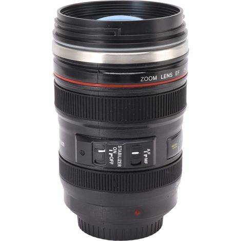 Tasse Café Objectif Caméra en Acier Inoxydable 400ML Mug Photo Cadeau Unique pour Photographes (1/5)