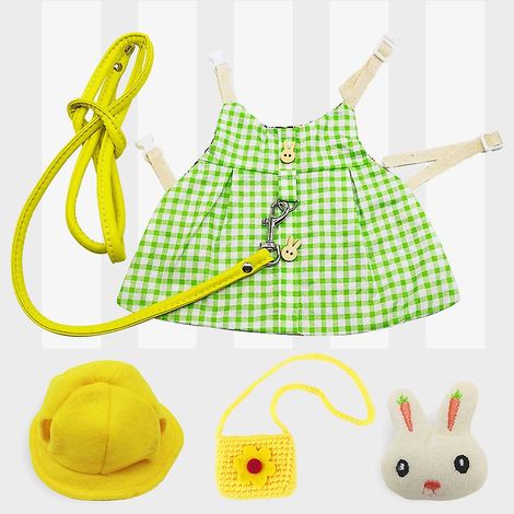 Niedliches Kaninchengeschirr- und Leinen-Set mit Haustierweste – Motiv: Goldene Ananas (1/4)