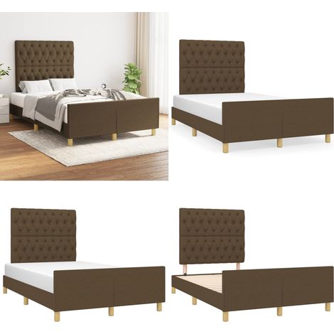 Bettgestell ohne Matratze Dunkelbraun 120x200 cm Stoff - Bettsofa - Doppelbett - Lattenrost - Boxspringbetten - Holzrahmen - Home & Living (1/5)