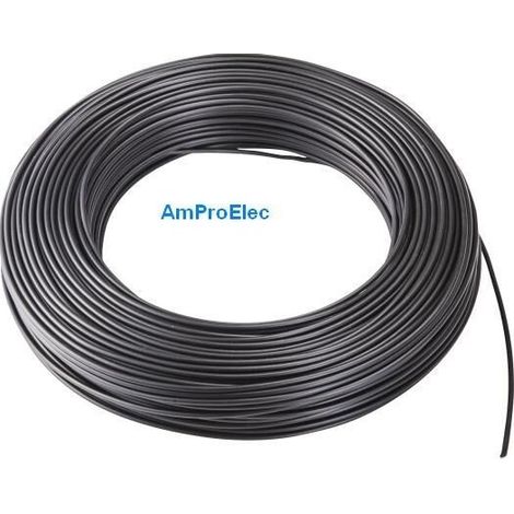 Fil électrique souple HO5/7-VK 0,5-0,75-1-1,5-2,5 mm² 5-10-15-20 m 12 Couleurs Couleur: Noir - Section: 1 mm² - Longueur: 20 Mètres