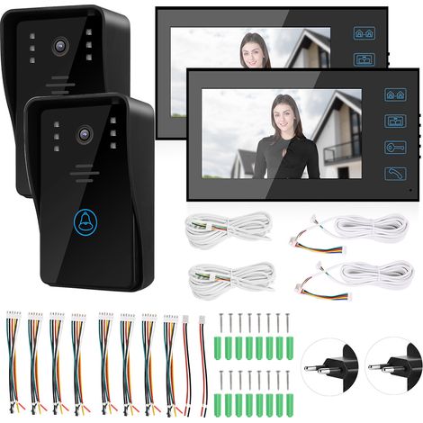 Sonnette vidéo numérique avec interphone, vision nocturne, étanche, 100-240V, prise EU (1/5)