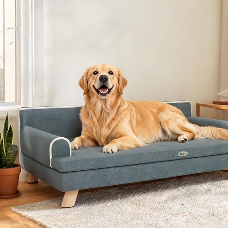 Couchage pour chien gris Oscuro en chenilla 100 x 62 x 32 cm (1/5)