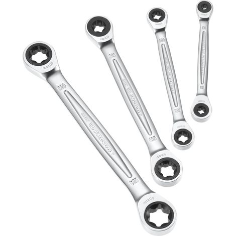 Facom – Coffret de 4 clés polygonales Torx à cliquet – Tailles E6 à E24 – Mécanisme compact pour accès limité – Angle de reprise 5° (1/2)