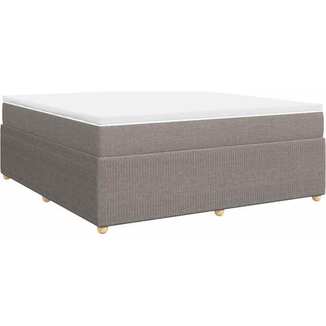 Lattenrost-Bett mit Matratze Taupe 180x200 cm Stoff (1/5)
