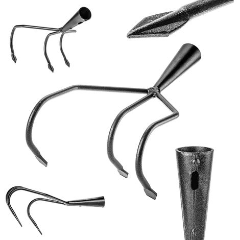 KADAX Garden Claws Gartenharke aus Stahl mit 3 Zinken, Belüftungsaufbereiter