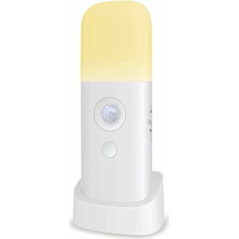 Veilleuse Enfant, Lampe Détecteur de Mouvement, Luminosité Ajustable,Portable, Rechargeable, pour chambre à coucher, chambre d'enfant, et salon (1-PACK) (1/5)