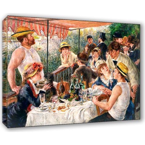 Lupia - Quadro su Tela il Meglio dell'Arte, 50x70 cm LA COLAZIONE DEI CANOTTIERI - RENOIR, Riproduzione d'Arte su Tela, Montato su Telaio in Legno 3 cm, Made in Italy (1/4)