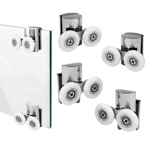 4 Roulettes Porte Douche 23mm Haut/Bas (1/2)