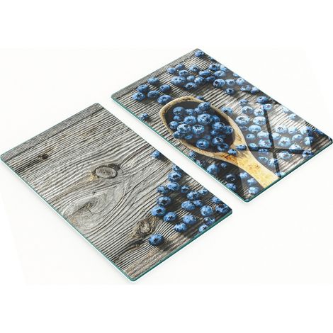 Tablas de cortar decorativas de vidrio templado Berry Wood 2x30x52 cm
