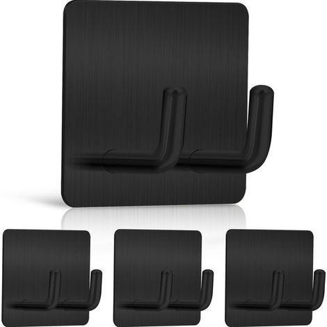 Gancio girevole a 4 pezzi con 6 artigli, pieghevole a 360 gradi, antiurto, autoadesivo, per cucina, bagno, camera da letto, ufficio - Bianco (1/5)
