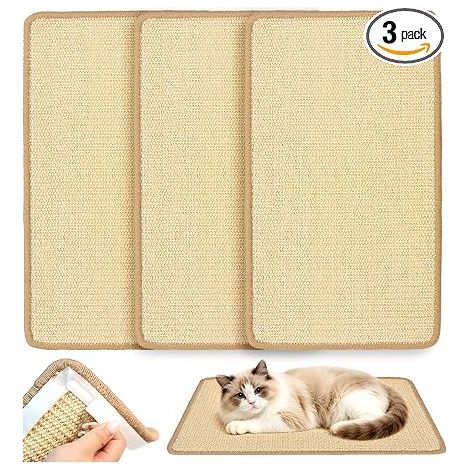 Tapis Griffoir Chat Sisal 50x30cm Sisal Naturel Griffoir Mur Canapé Porte Meubles Sol