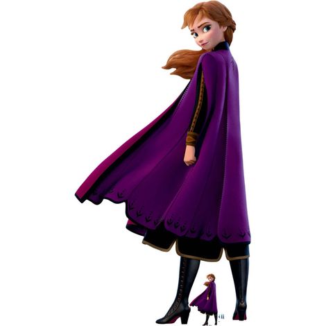 Figurine en carton Disney La Reine des Neiges 2 Anna manteau pourpre -Haut 169 cm (1/4)