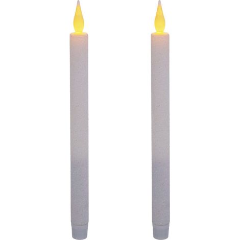 Paris Prix - Lot De 2 Bougies Cierges Led colorama 28cm Blanc