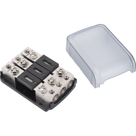 Boîtier de fusibles 3 voies, bloc de distribution 1 entrée 3 sorties ou 3 entrées 3 sorties pour audio auto et bateau (1/5)