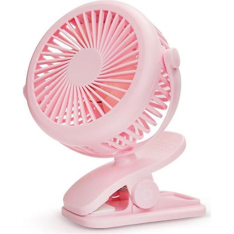 Ventilateur USB, mini ventilateur de bureau portable et silencieux avec pince et batterie rechargeable, 3 vitesses, rotation à 360°. (1/5)
