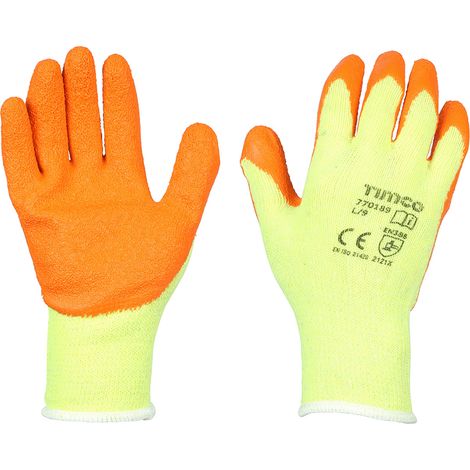 TIMCO Eco Grip Crinkle Latex Coated Polycotton Gloves Multi Pack - Large