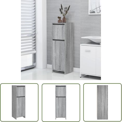 Armoire de bain Sonoma gris 30x30x95 Bois d'ingénierie (1/5)