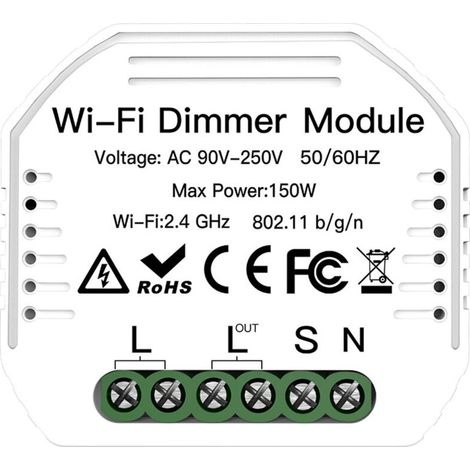90-250V Wifi Dimmer Module Switch, Smart Lighting Switches, 2-Way Switch, Voice Control App Remote (1/5)