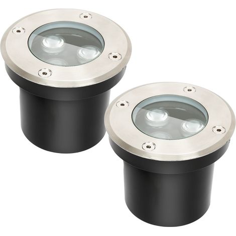 Randaco 2x 3W Faretto da terra IP67 Faretto da incasso a pavimento con luce a LED Faretto da pavimento a terra (1/5)