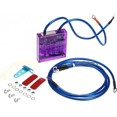 Estabilizador de voltaje digital universal de 12 V para automóviles, regulador-rectificador eléctrico con cables de conexión a tierra y kit de montaje. (1/5)