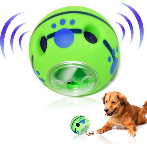 Wackelball-Hundespielzeug für kleine bis mittelgroße Hunde, Leckerli-Spender, Wackel- und Sprechball, quietschendes Puzzle-Futterspielzeug GT06 (Klein, 10,7 cm) (1/5)