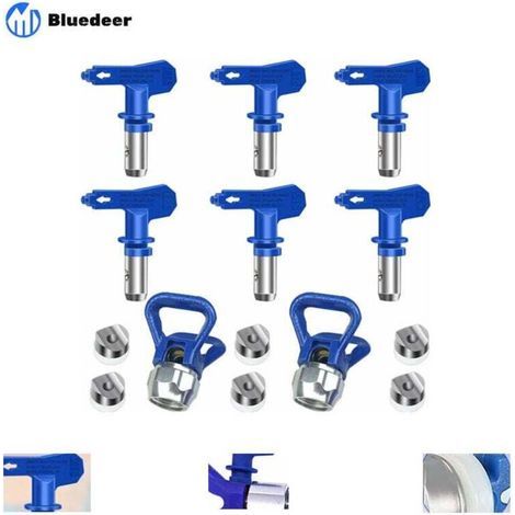 6 Pièces Buse de Pulvérisation Airless, Buses de Pulvérisation Réversibles Sans Air, Buse Airless pour Pistolet à Peinture Haute Pression (Tapez 211, 315, 417, 515, 517, 523) (1/4)