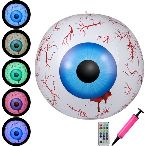Lumière de globe oculaire effrayante en PVC, lumières LED blanches brillantes gonflables pour tous les jours, décor de vacances (1/5)