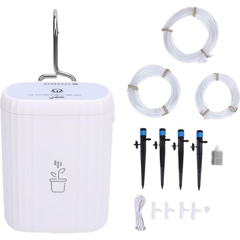 Abreuvoir automatique WiFi pour 4 plantes en pot Kit d'irrigation goutte à goutte intelligent Mode de retard pour balcon intérieur Alerte de pénurie d'eau Télécommande (1/5)