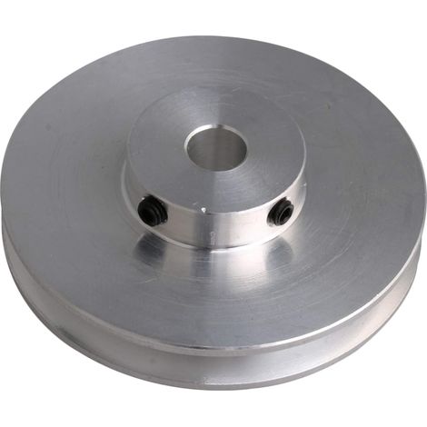 Poulie en alliage d'aluminium 8mm alésage fixe pour perceuse 3-5mm PU courroie ronde 58x16x8mm argent (1/5)