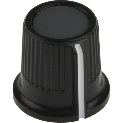 Bouton de potentiomètre RS PRO, Axe de 6mm, Diamètre de 16.2mm, Vis sans tête (1/2)