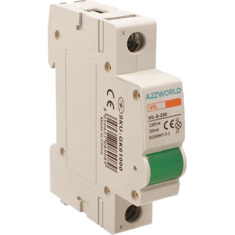 Indicatore Luminoso Modulare 1P 1M AC 230V IP20 VIL, Colore Disponibili Blu Rosso Verde (Verde)