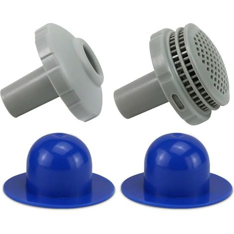 Kits de connecteurs de jet d'eau pour piscine 25022E, adaptés à Intex, avec crépine, buse et bouchon avec raccords de 1.25 pouces, bleu
