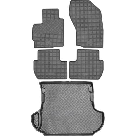Set di tappetini in gomma per auto e tappetino per bagagliaio per Mitsubishi Outlander II SUV dal 2007 al 2013. (1/5)