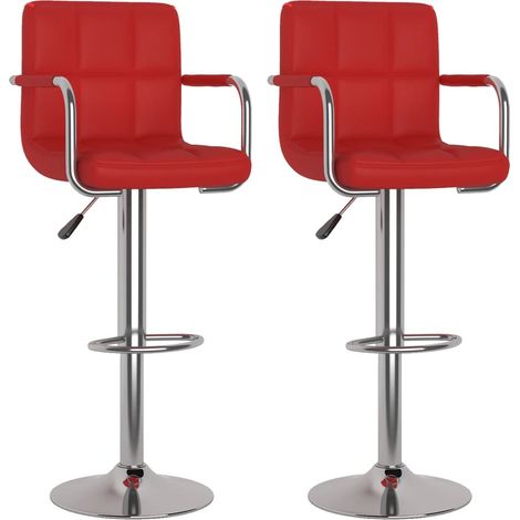 Tabourets de bar 2 pcs Rouge bordeaux Similicuir 17 (1/5)