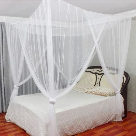 AVANC Moustiquaire de Lit Baldaquin Voile Arceau Crochet BLANC (1/2)